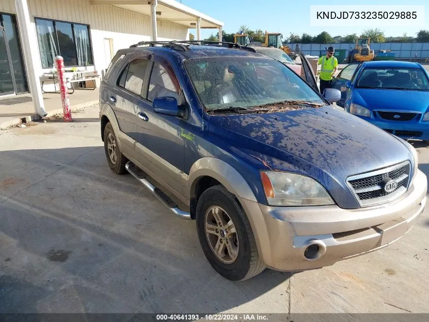 2003 Kia Sorento Ex/Lx VIN: KNDJD733235029885 Lot: 40641393