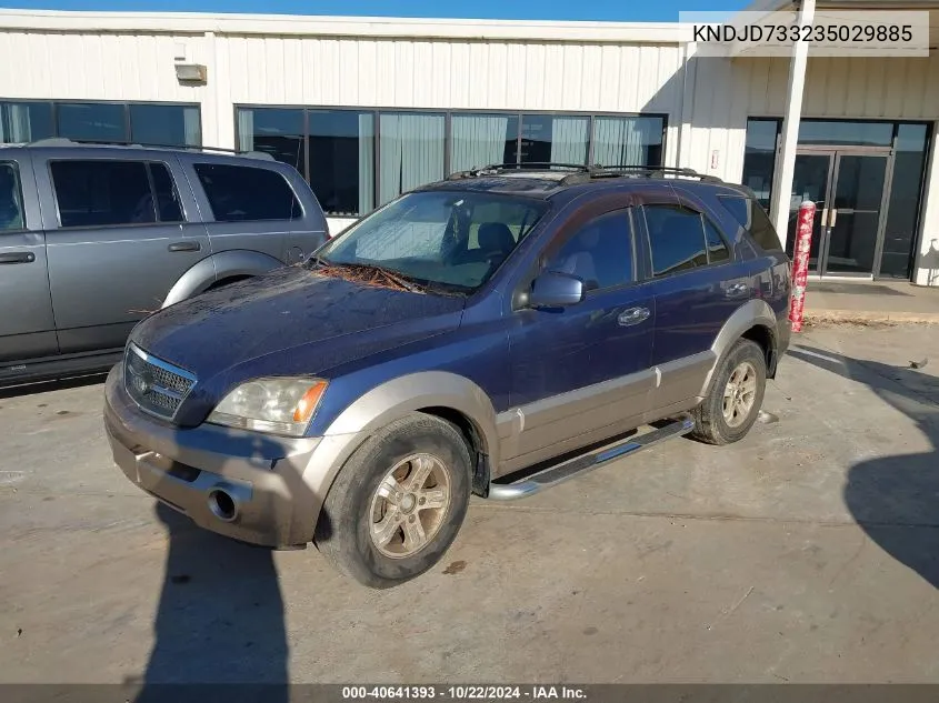 2003 Kia Sorento Ex/Lx VIN: KNDJD733235029885 Lot: 40641393