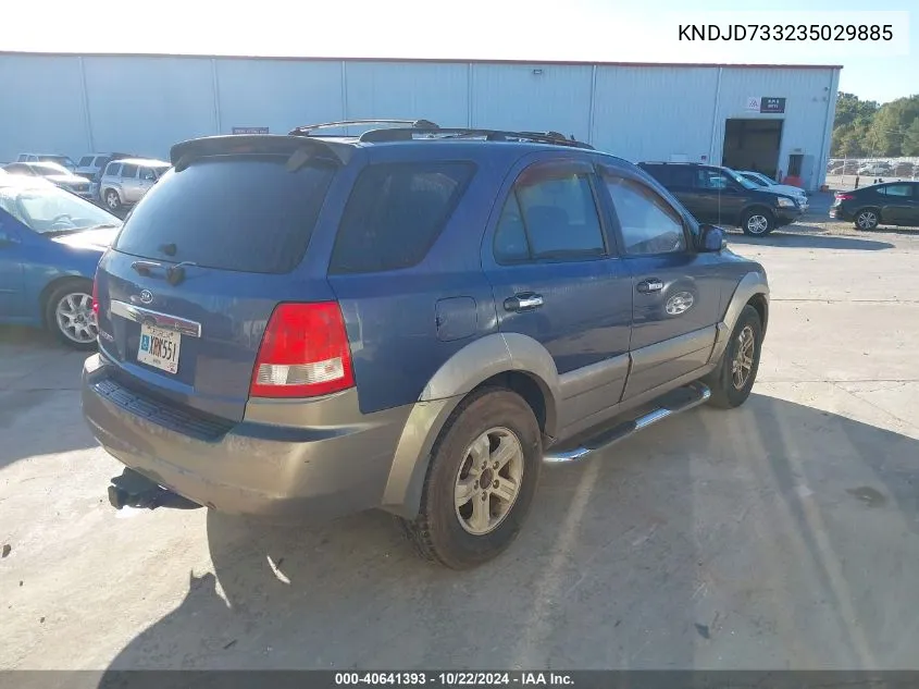 2003 Kia Sorento Ex/Lx VIN: KNDJD733235029885 Lot: 40641393