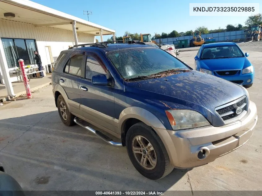 2003 Kia Sorento Ex/Lx VIN: KNDJD733235029885 Lot: 40641393