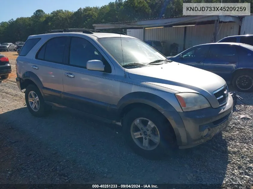 2004 Kia Sorento Ex/Lx VIN: KNDJD733X45209259 Lot: 40251233