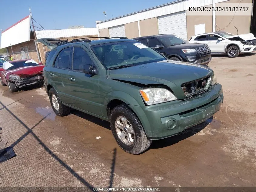 2004 Kia Sorento Ex/Lx VIN: KNDJC733045183757 Lot: 40530107