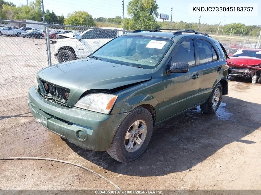 2004 Kia Sorento Ex/Lx VIN: KNDJC733045183757 Lot: 40530107