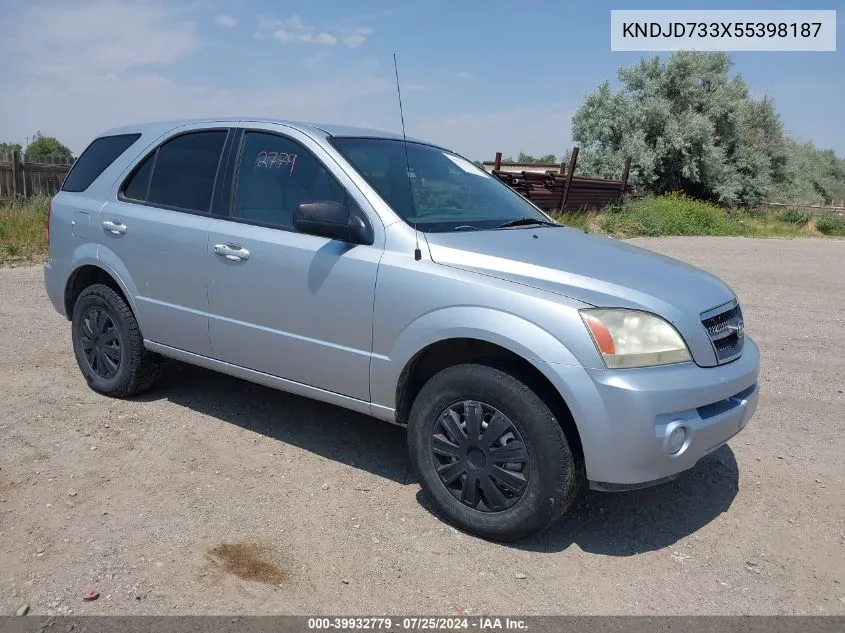 2005 Kia Sorento Ex/Lx VIN: KNDJD733X55398187 Lot: 39932779