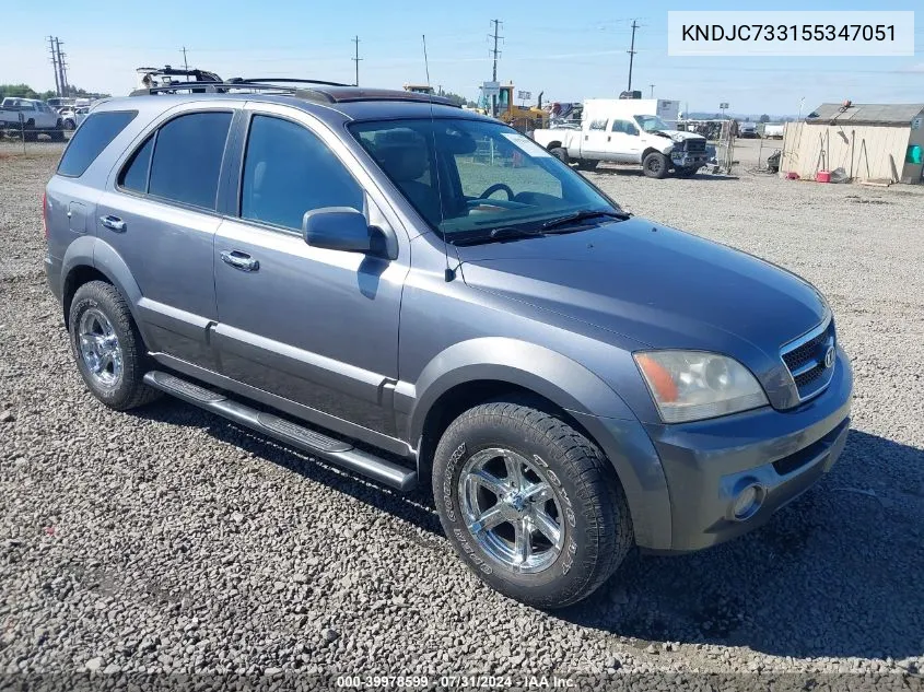 2005 Kia Sorento Ex/Lx VIN: KNDJC733155347051 Lot: 39978599