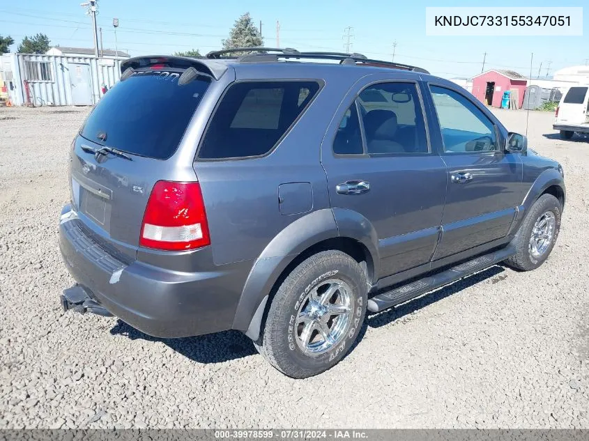 KNDJC733155347051 2005 Kia Sorento Ex/Lx