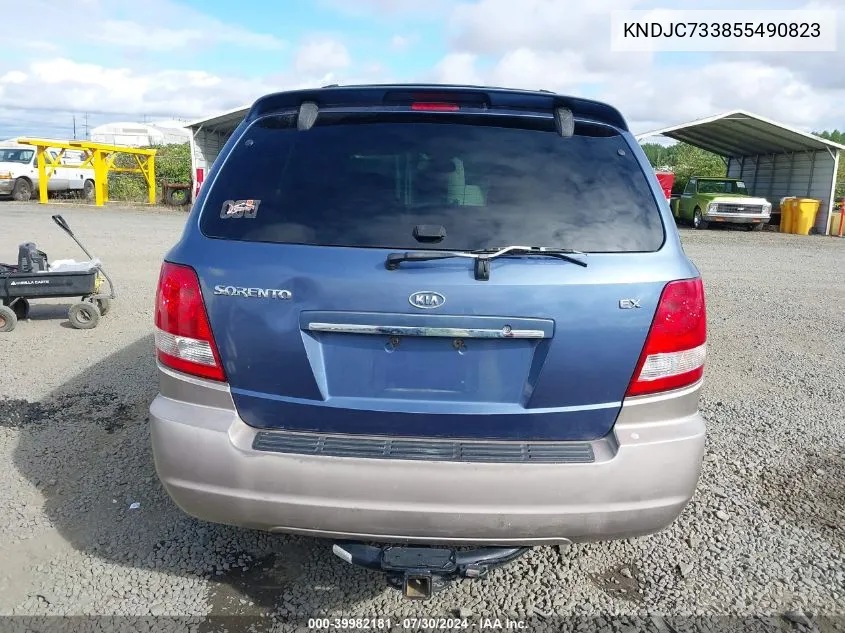 2005 Kia Sorento Ex/Lx VIN: KNDJC733855490823 Lot: 39982181