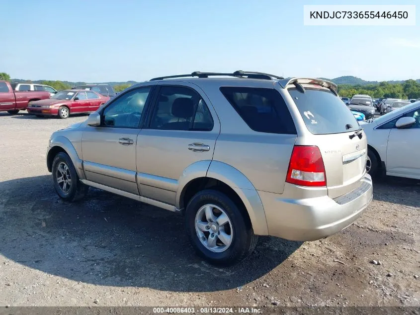 KNDJC733655446450 2005 Kia Sorento Ex/Lx