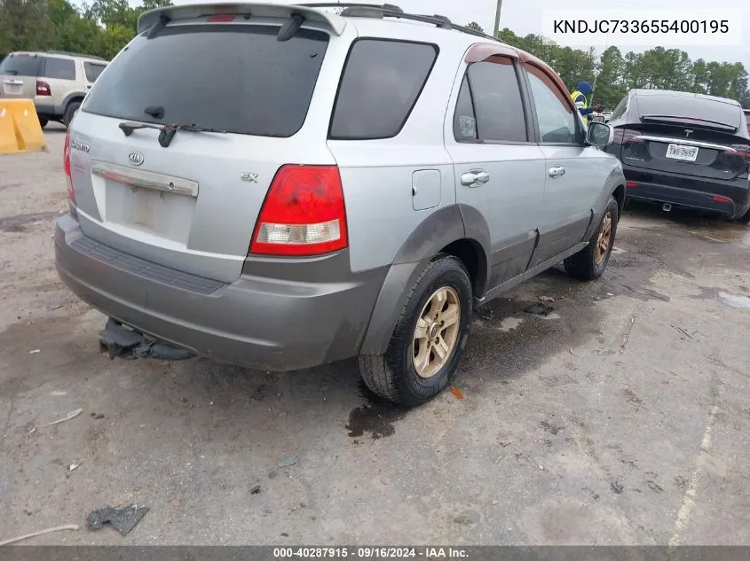 2005 Kia Sorento Ex/Lx VIN: KNDJC733655400195 Lot: 40287915