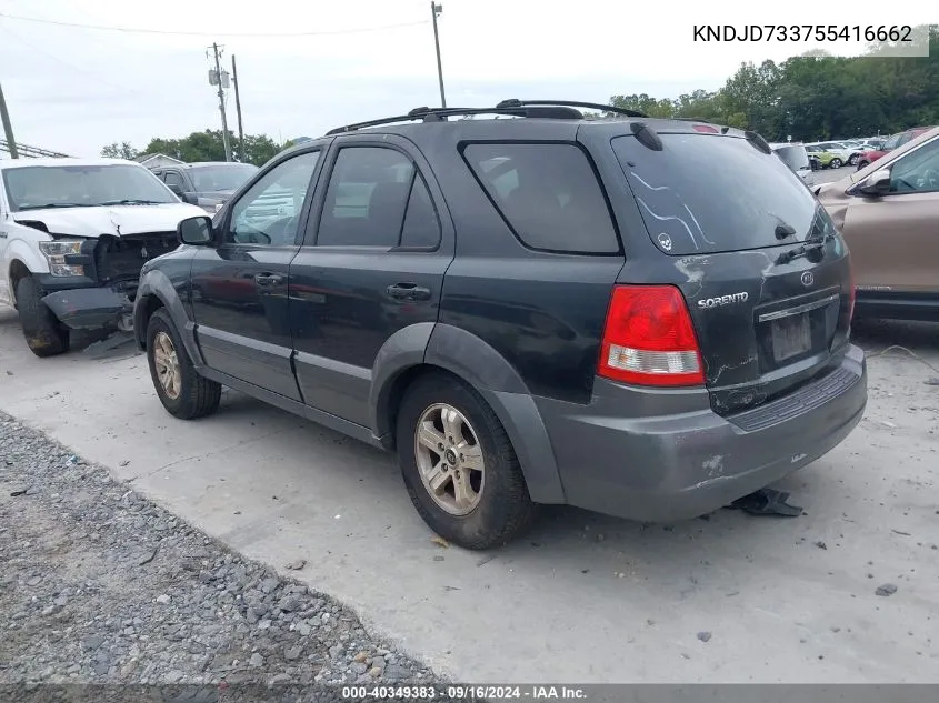 2005 Kia Sorento Ex/Lx VIN: KNDJD733755416662 Lot: 40349383