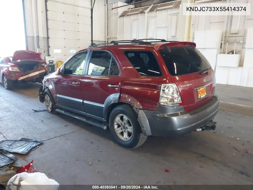 2005 Kia Sorento Ex/Lx VIN: KNDJC733X55414374 Lot: 40393041