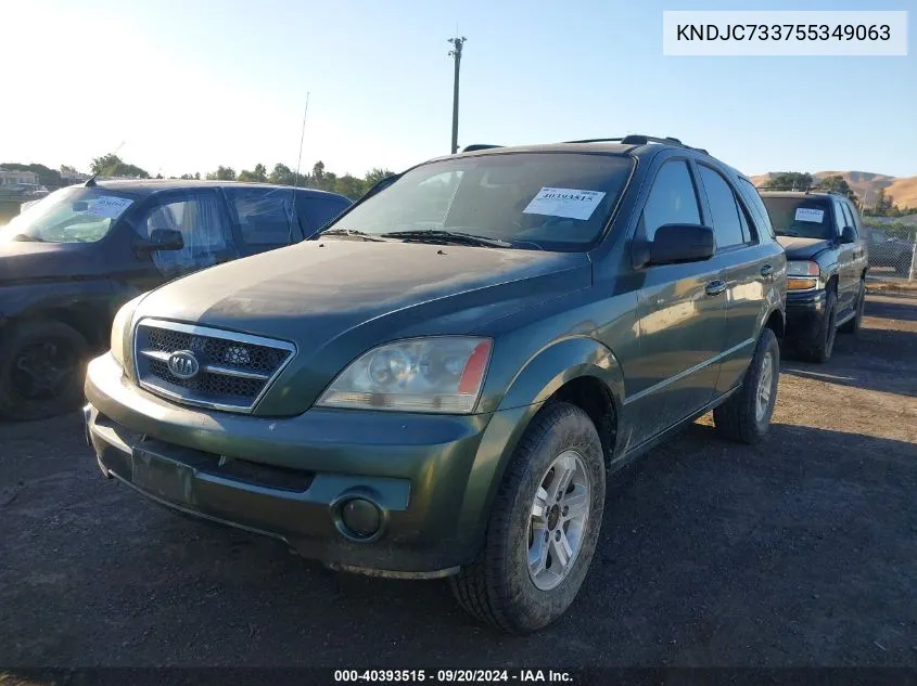 2005 Kia Sorento Ex/Lx VIN: KNDJC733755349063 Lot: 40393515