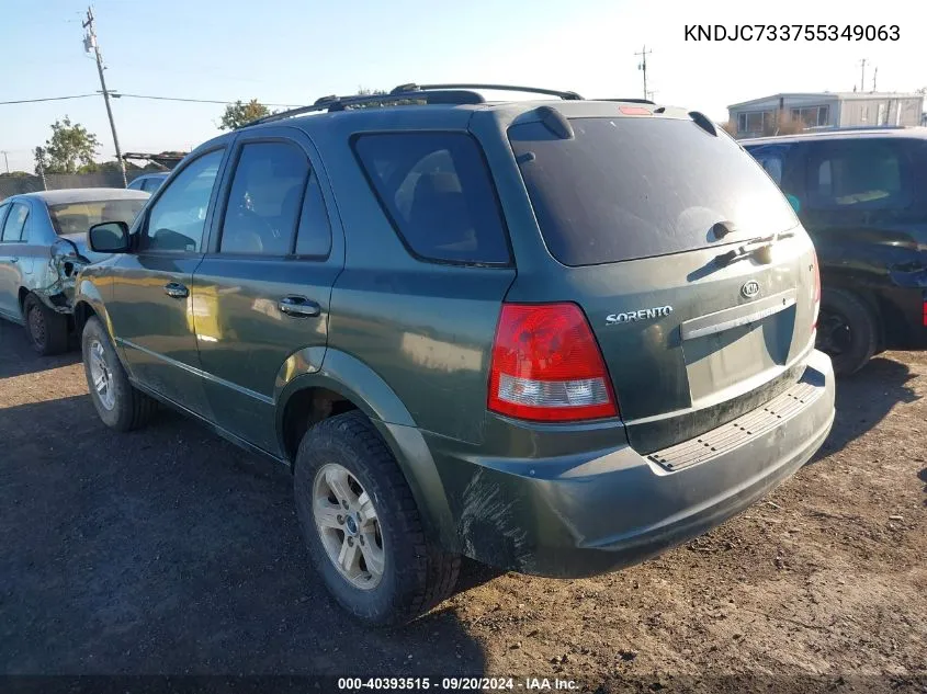 2005 Kia Sorento Ex/Lx VIN: KNDJC733755349063 Lot: 40393515