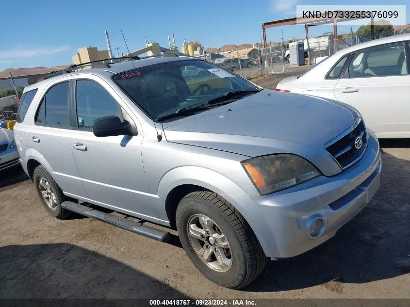 2005 Kia Sorento Ex/Lx VIN: KNDJD733255376099 Lot: 40418767