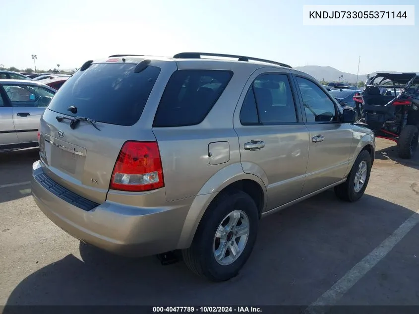 2005 Kia Sorento Ex/Lx VIN: KNDJD733055371144 Lot: 40477789