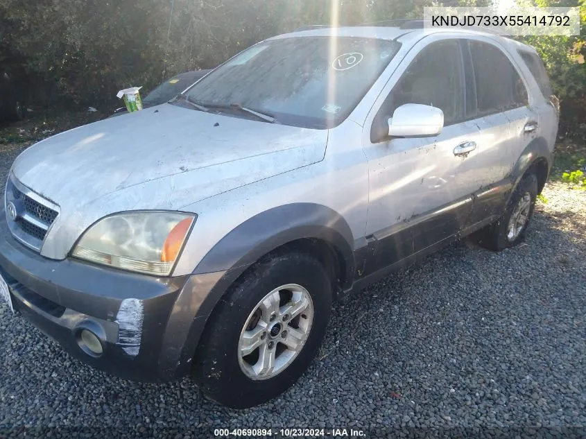 2005 Kia Sorento Ex/Lx VIN: KNDJD733X55414792 Lot: 40690894