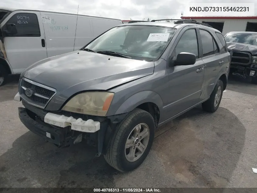 2005 Kia Sorento Ex/Lx VIN: KNDJD733155462231 Lot: 40785313