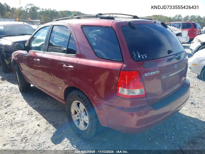 2005 Kia Sorento Ex/Lx VIN: KNDJD733555426431 Lot: 40825929