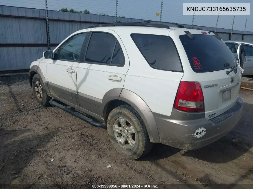 2006 Kia Sorento Ex/Lx VIN: KNDJC733165635735 Lot: 39999956