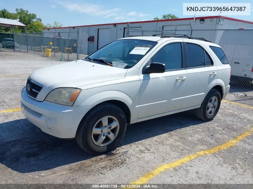 2006 Kia Sorento Ex/Lx VIN: KNDJC733965647387 Lot: 40051739