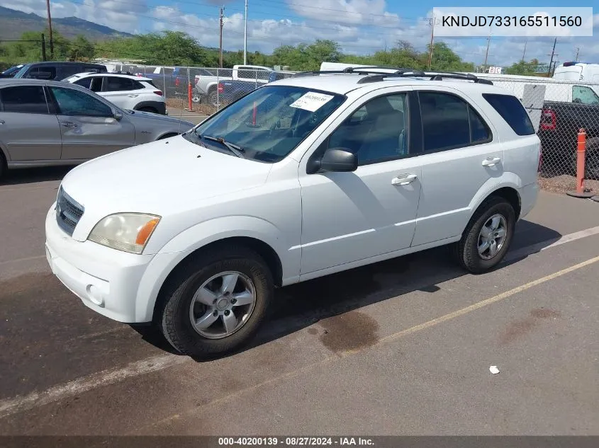 KNDJD733165511560 2006 Kia Sorento Ex/Lx