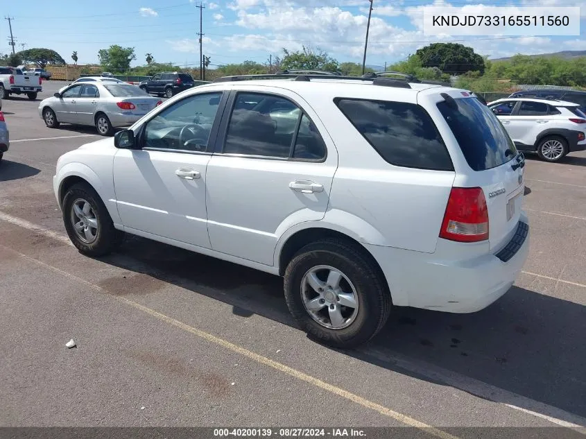 KNDJD733165511560 2006 Kia Sorento Ex/Lx