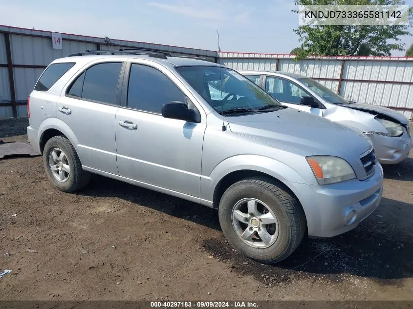 2006 Kia Sorento Ex/Lx VIN: KNDJD733365581142 Lot: 40297183