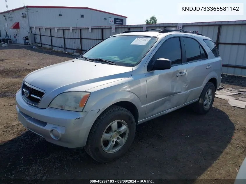 2006 Kia Sorento Ex/Lx VIN: KNDJD733365581142 Lot: 40297183