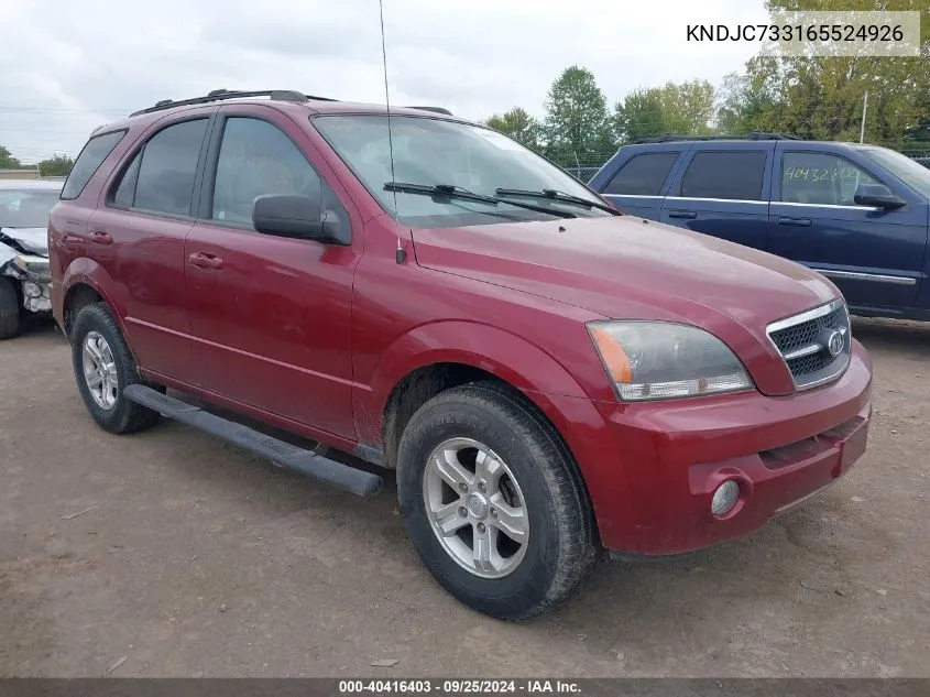 KNDJC733165524926 2006 Kia Sorento Ex/Lx