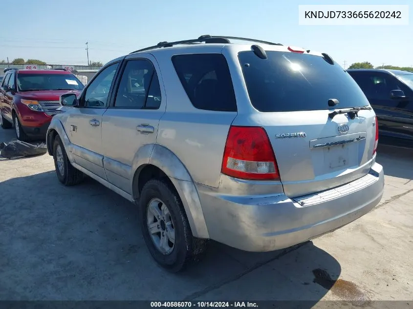 2006 Kia Sorento Ex/Lx VIN: KNDJD733665620242 Lot: 40586070