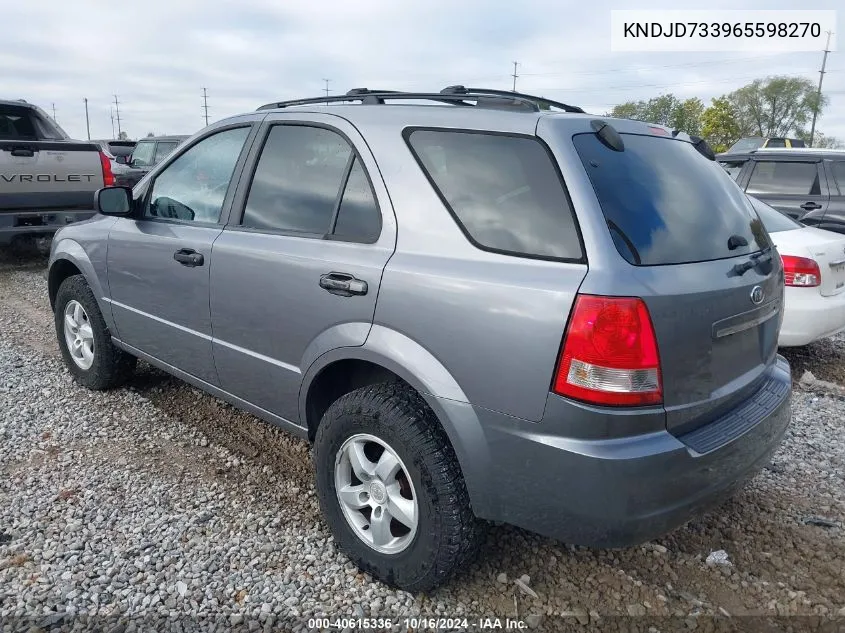 2006 Kia Sorento Ex/Lx VIN: KNDJD733965598270 Lot: 40615336