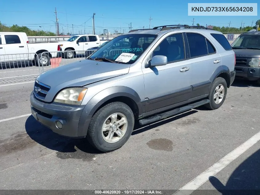 2006 Kia Sorento Ex/Lx VIN: KNDJD733X65634208 Lot: 40620920