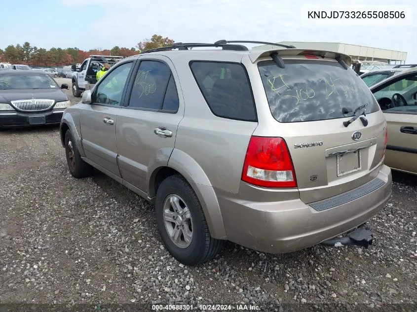 2006 Kia Sorento Ex/Lx VIN: KNDJD733265508506 Lot: 40688301