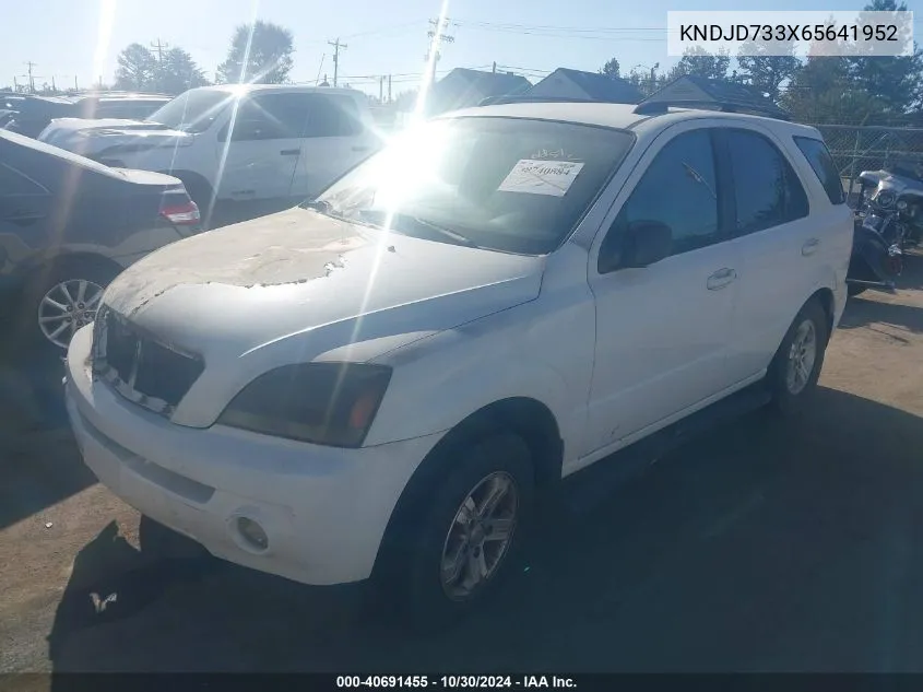 2006 Kia Sorento Ex/Lx VIN: KNDJD733X65641952 Lot: 40691455