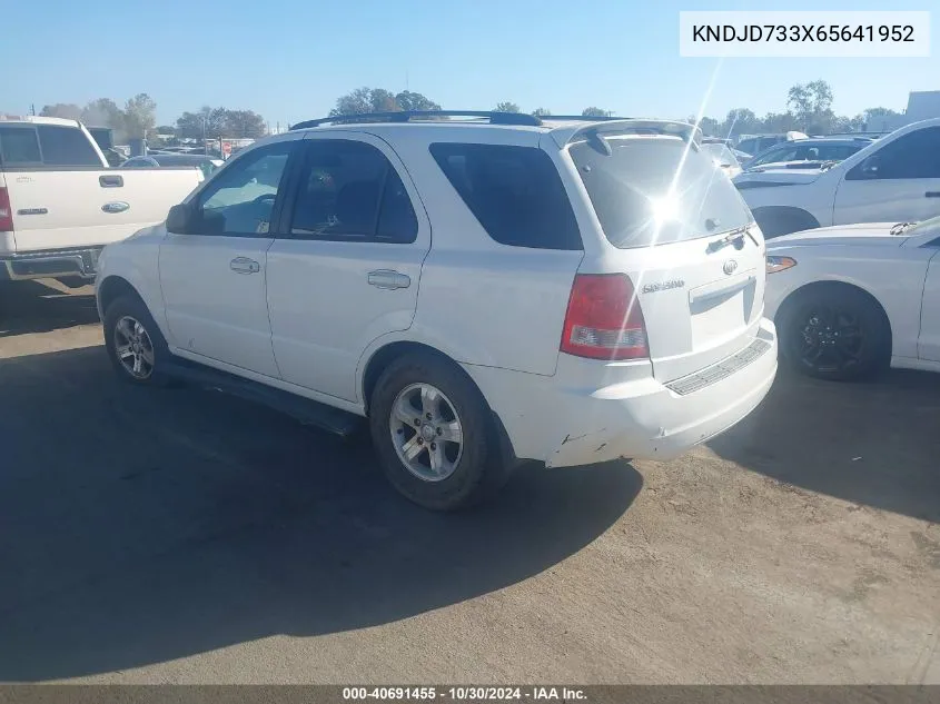 2006 Kia Sorento Ex/Lx VIN: KNDJD733X65641952 Lot: 40691455