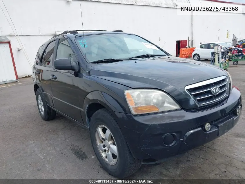 2007 Kia Sorento Lx VIN: KNDJD736275743368 Lot: 40113437