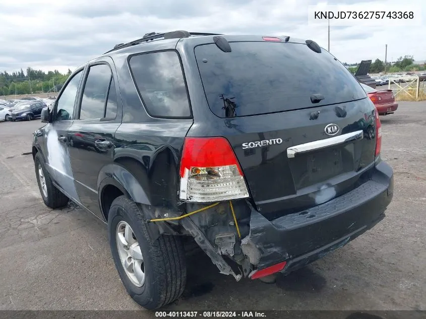 KNDJD736275743368 2007 Kia Sorento Lx