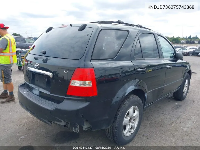 KNDJD736275743368 2007 Kia Sorento Lx