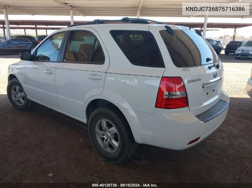 KNDJC736875716386 2007 Kia Sorento Lx