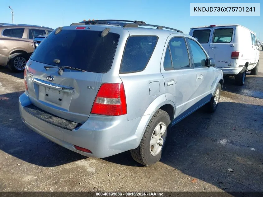 2007 Kia Sorento Lx VIN: KNDJD736X75701241 Lot: 40131056