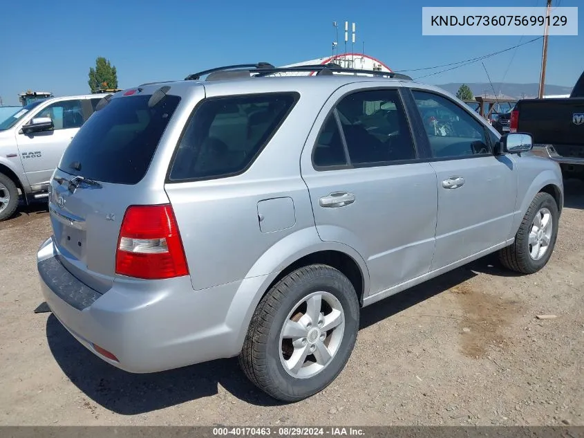 2007 Kia Sorento Lx VIN: KNDJC736075699129 Lot: 40170463