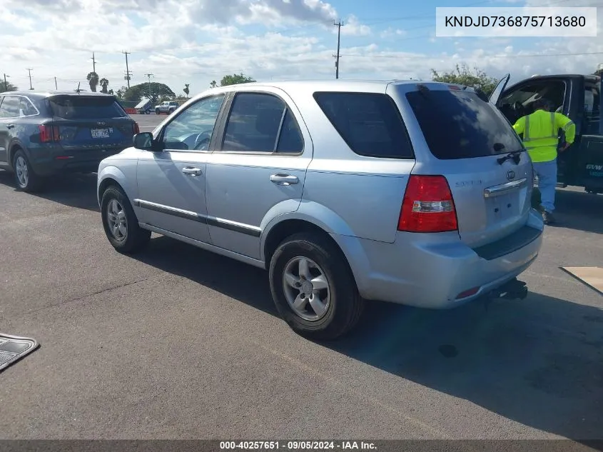 2007 Kia Sorento VIN: KNDJD736875713680 Lot: 40257651