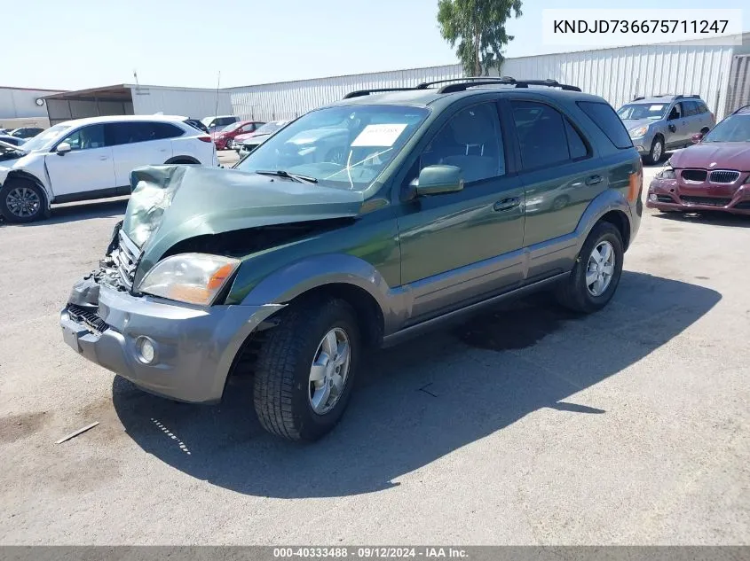 2007 Kia Sorento Ex/Lx VIN: KNDJD736675711247 Lot: 40333488