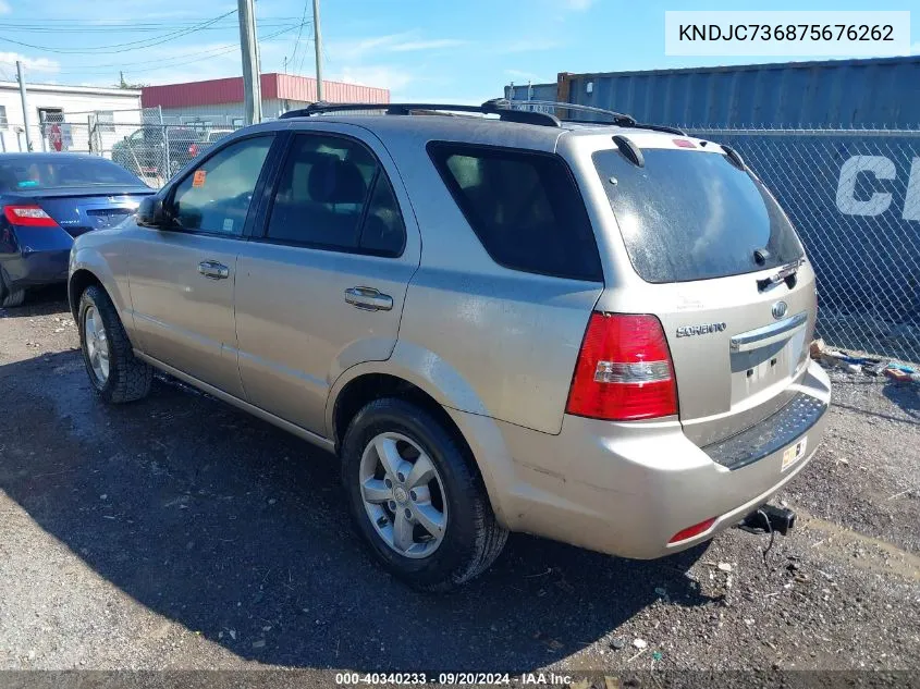 2007 Kia Sorento Lx VIN: KNDJC736875676262 Lot: 40340233