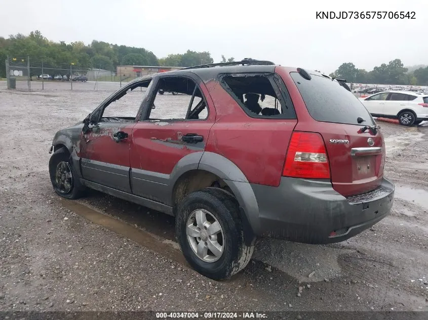 KNDJD736575706542 2007 Kia Sorento Ex/Lx