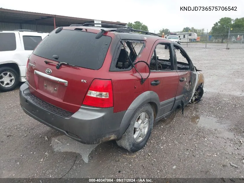 2007 Kia Sorento Ex/Lx VIN: KNDJD736575706542 Lot: 40347004