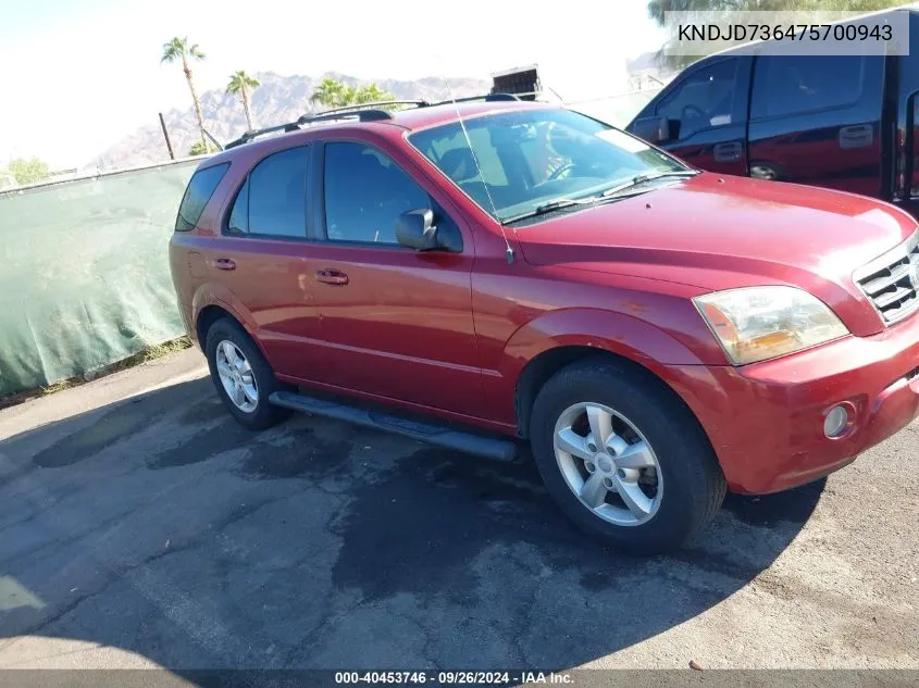 KNDJD736475700943 2007 Kia Sorento Lx