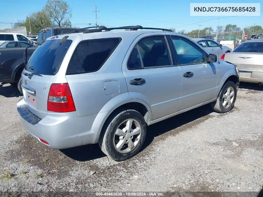 2007 Kia Sorento Lx VIN: KNDJC736675685428 Lot: 40463038