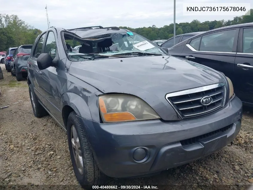 2007 Kia Sorento Lx VIN: KNDJC736175678046 Lot: 40480662