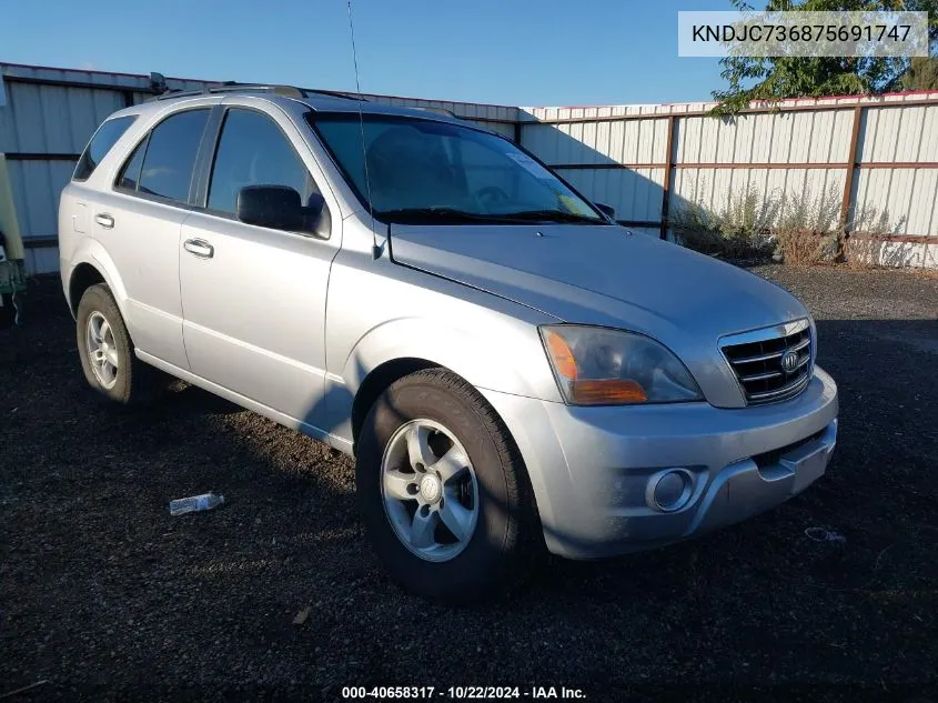 2007 Kia Sorento Lx VIN: KNDJC736875691747 Lot: 40658317